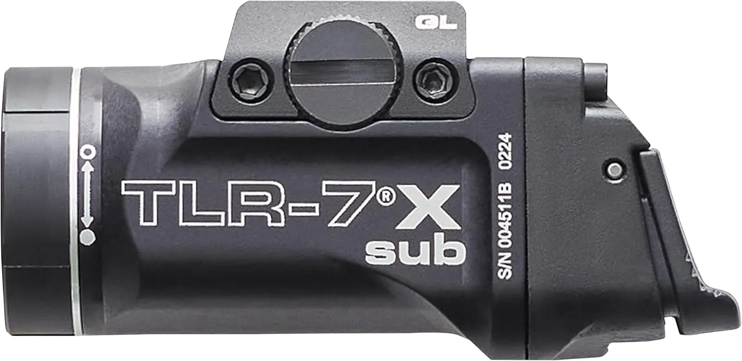 Streamlight 69400 TLR-7 X sub 500-Lumen Tactical Weapon Light Designed Exclusively and Solely for Railed Glock 43X Mos/48 Mos/43X Rail/48 Rail subcompact Handguns with Mounting Kit and Keys, Black