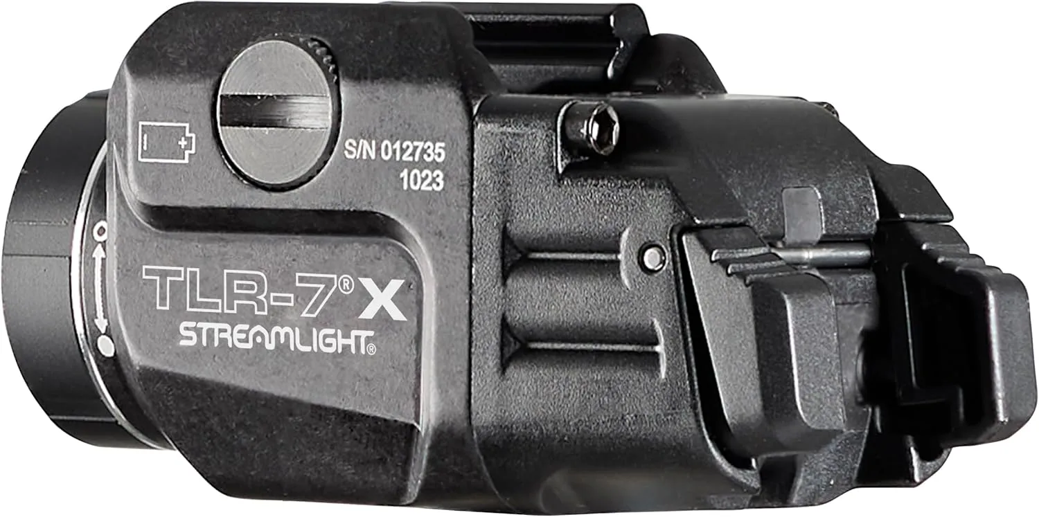 Streamlight 69424 TLR-7 X 500-Lumen Compact Tactical Weapon Light, Includes High, Low Paddle Switches and Key Kit, Black