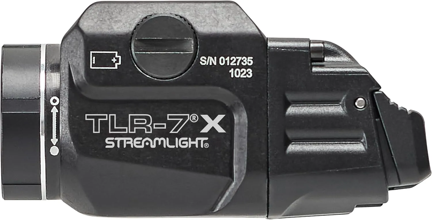 Streamlight 69424 TLR-7 X 500-Lumen Compact Tactical Weapon Light, Includes High, Low Paddle Switches and Key Kit, Black