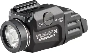 Streamlight 69455 TLR-7 X USB 500-Lumen Compact Tactical Weapon Light with High & Low Paddle Switches and Key Kit, Black