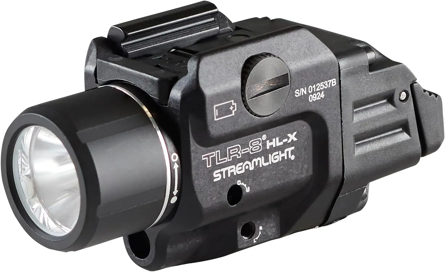 Streamlight 69465 TLR-8 HL-X USB 1000-Lumen Weapon Mounted Rechargeable Tactical Flashlight with Integrated Red Aiming Laser, Includes Key Kit, Tool, and Rechargeable Battery, Black
