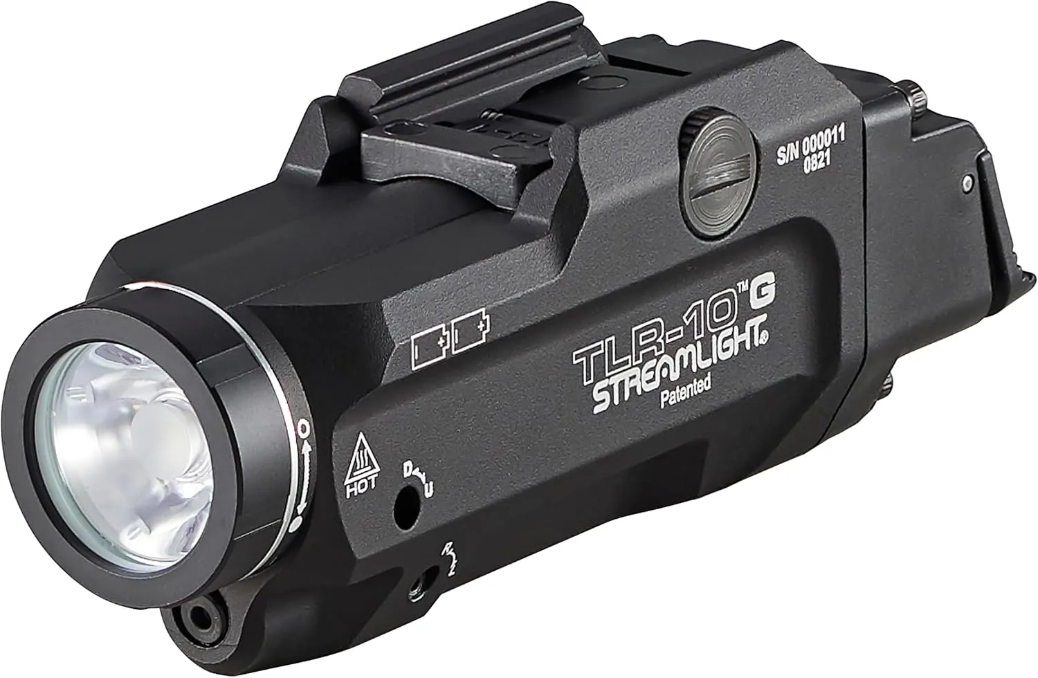 Streamlight 69473 TLR-10 G Flex 1000-Lumen Rail-Mounted Tactical Weapon Light with Integrated Green Aiming Laser, Rear Switch Options, and Key Kit, Black