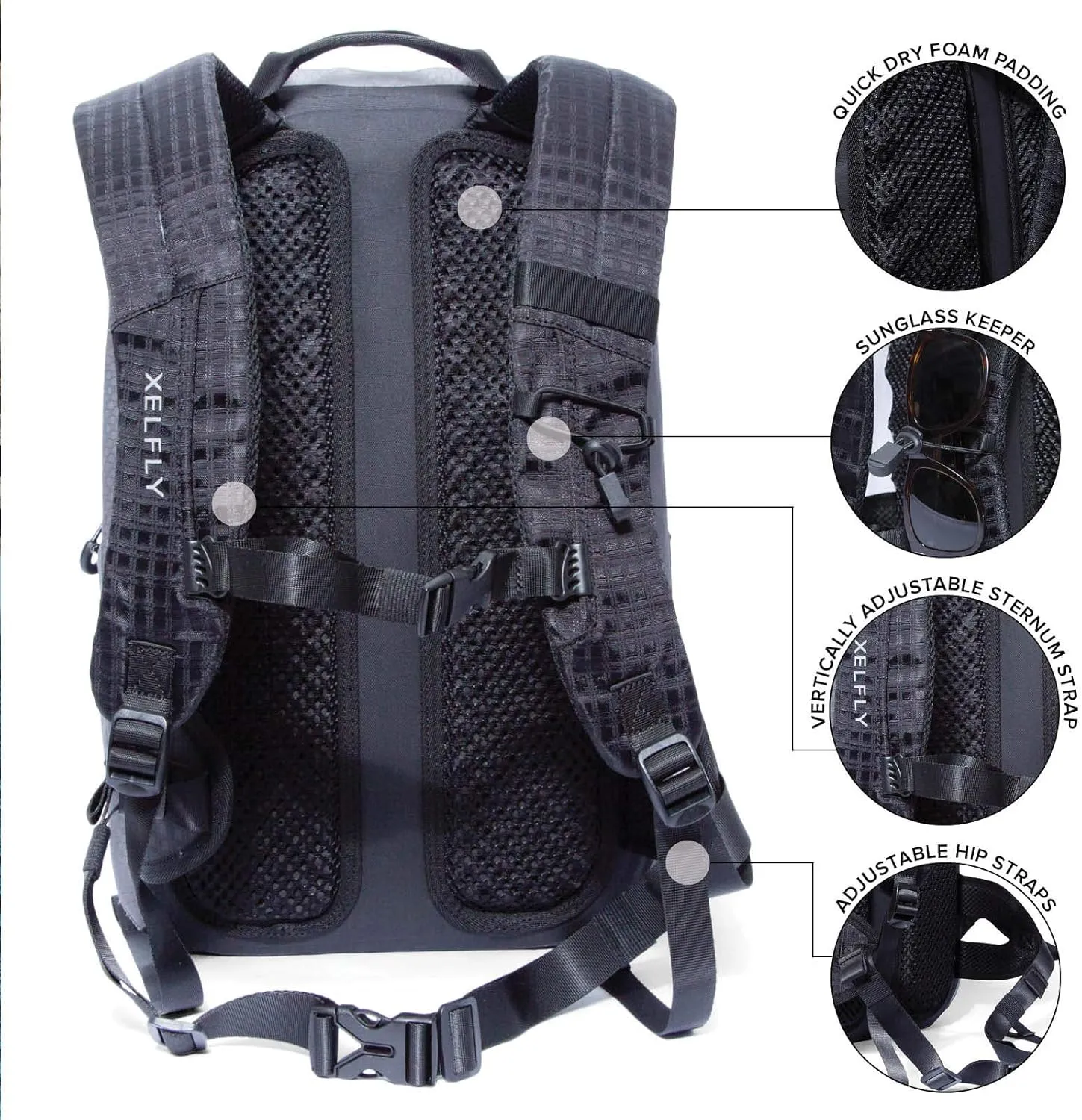 Submersipack Waterproof Backpack - Submersible, Inflatable, Floating TPU Coated Durable Nylon Dry Bag with Airtight Zipper for Kayak, Fishing, Boating, Hiking, Paddle Board (Deep Blue, 25L)