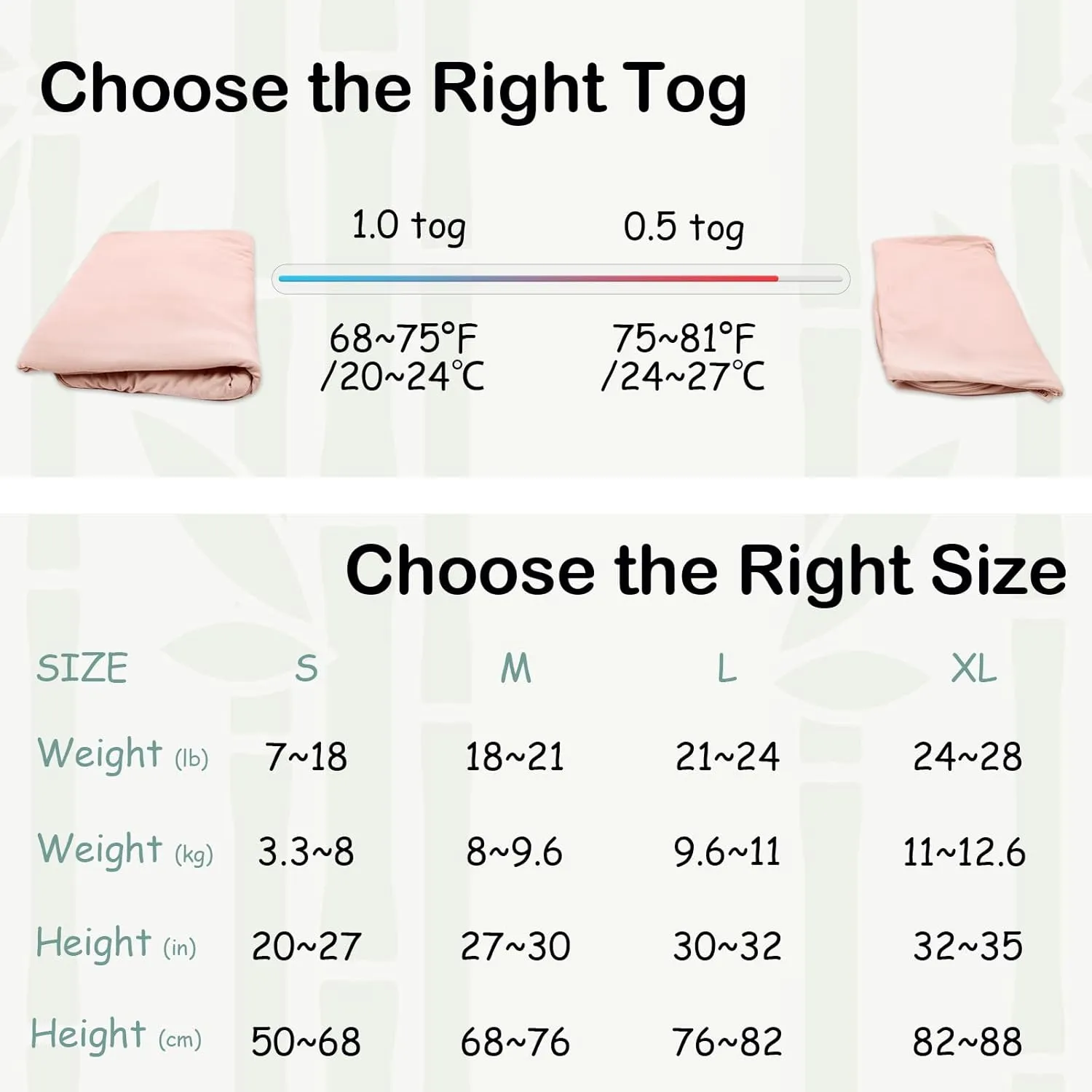Supersoft Rayon Made from Bamboo Sleep Sack 18-24 Months 1.0 Tog Toddler Sleep Sack 2t Baby Wearable Blanket with 2-Way Zipper Unisex Sleeping Bag for Babies All-year-around (2 Pack) Pink & Gray