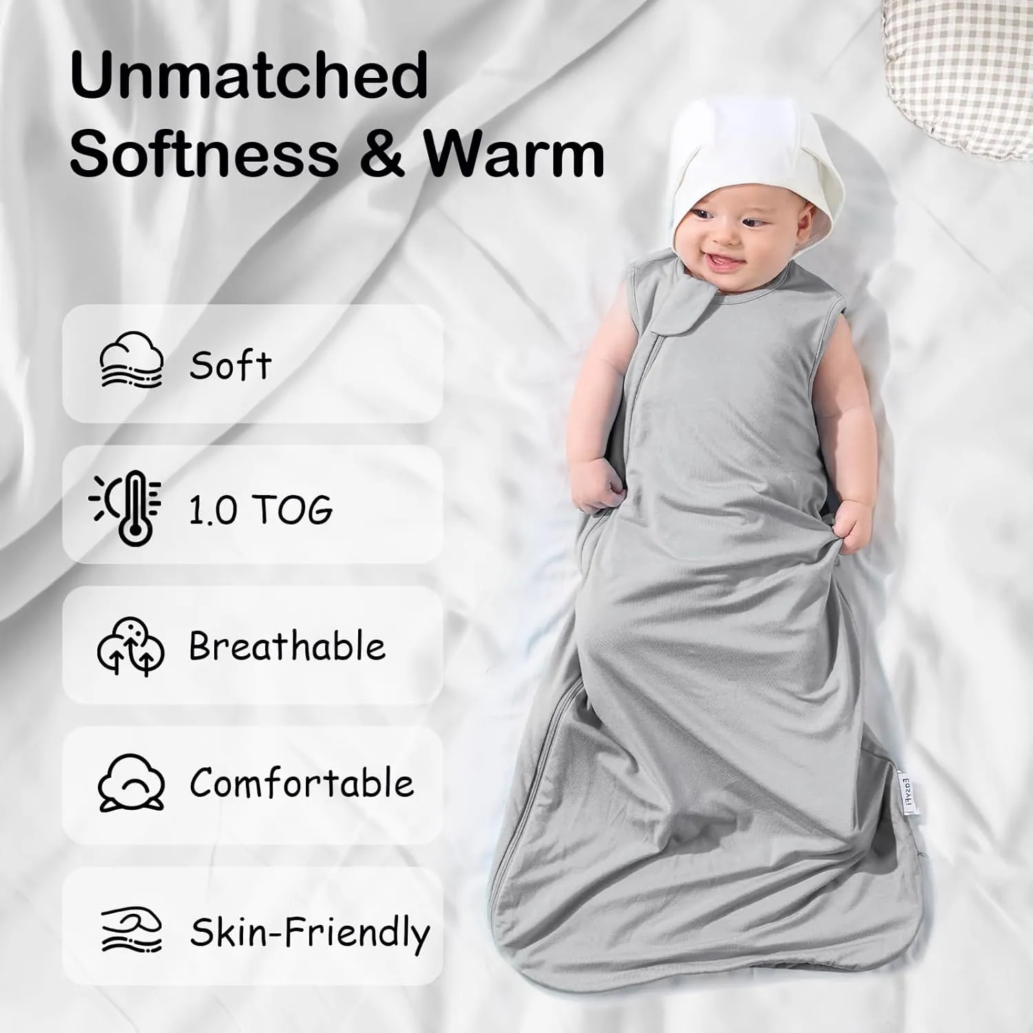 Supersoft Rayon Made from Bamboo Sleep Sack 18-24 Months 1.0 Tog Toddler Sleep Sack 2t Baby Wearable Blanket with 2-Way Zipper Unisex Sleeping Bag for Babies All-year-around (2 Pack) Pink & Gray