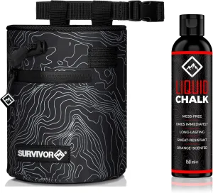 SURVIVOR Chalk Bag   150ML Liquid Chalk Bundle