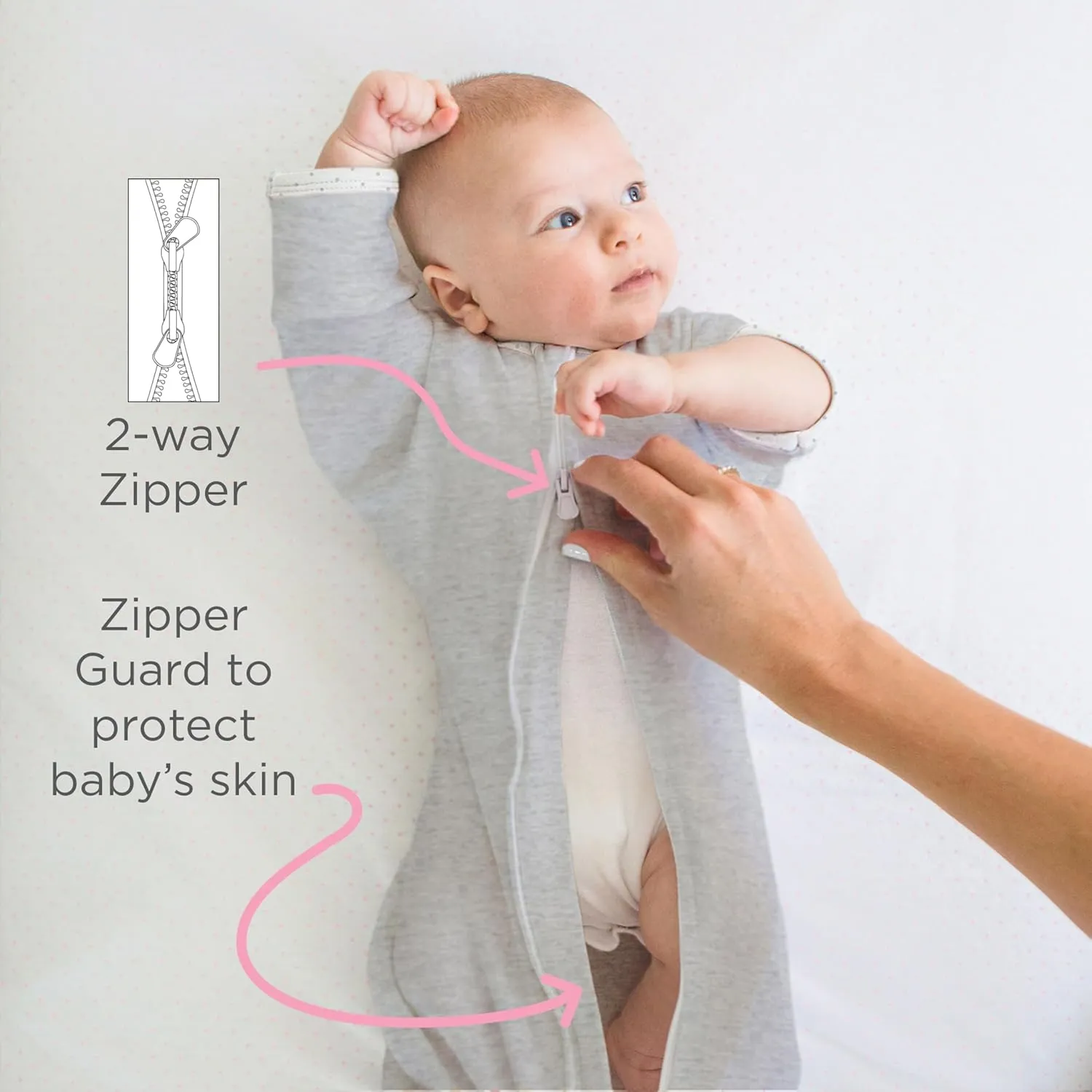 SwaddleDesigns Transitional Swaddle Sack, Arms Up Half-Length Sleeves & Mitten Cuffs, Swaddle for Newborn Transition to Baby Sleep Sack Wearable Blanket, 3-6mo, 14-21 lb, Watercolor Peachy Pink Floral