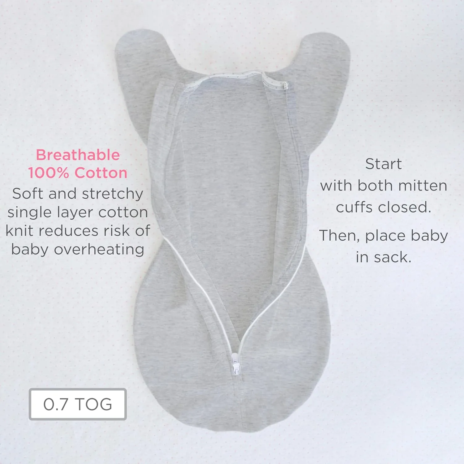 SwaddleDesigns Transitional Swaddle Sack, Arms Up Half-Length Sleeves & Mitten Cuffs, Swaddle for Newborn Transition to Baby Sleep Sack Wearable Blanket, 3-6mo, 14-21 lb, Watercolor Peachy Pink Floral