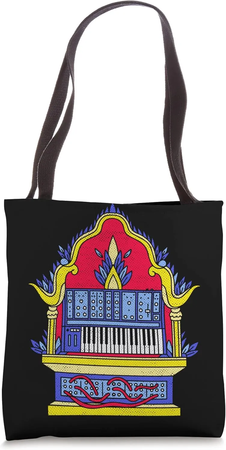 Synth Shrine Analog Synthesizer Producer Gear Techno Tote Bag