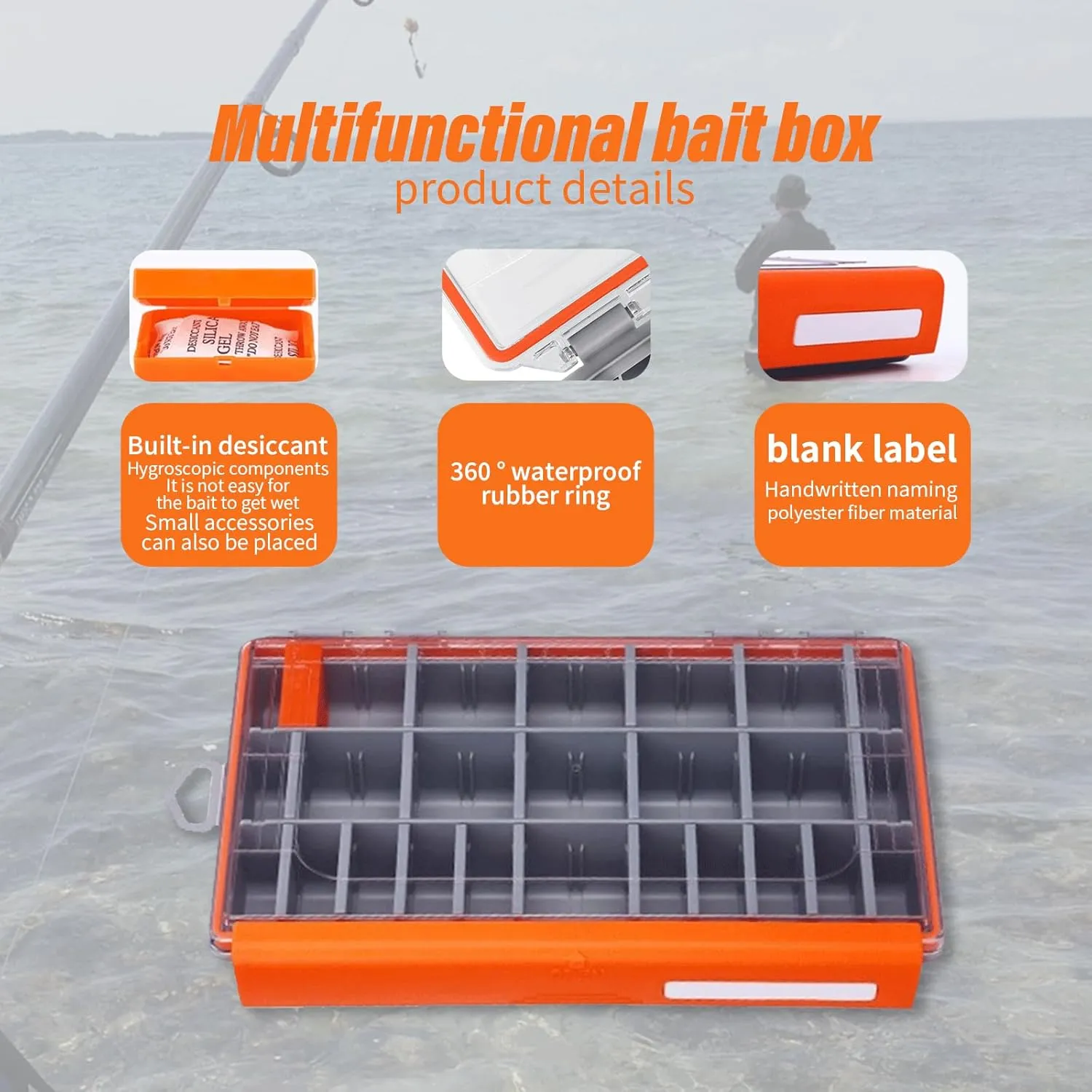 tackle box waterproof storage organizer 2Pack 3600 Fishing boxes Tray With Removable Dividers Lure Boxs Terminal container