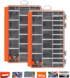 tackle box waterproof storage organizer 2Pack 3600 Fishing boxes Tray With Removable Dividers Lure Boxs Terminal container