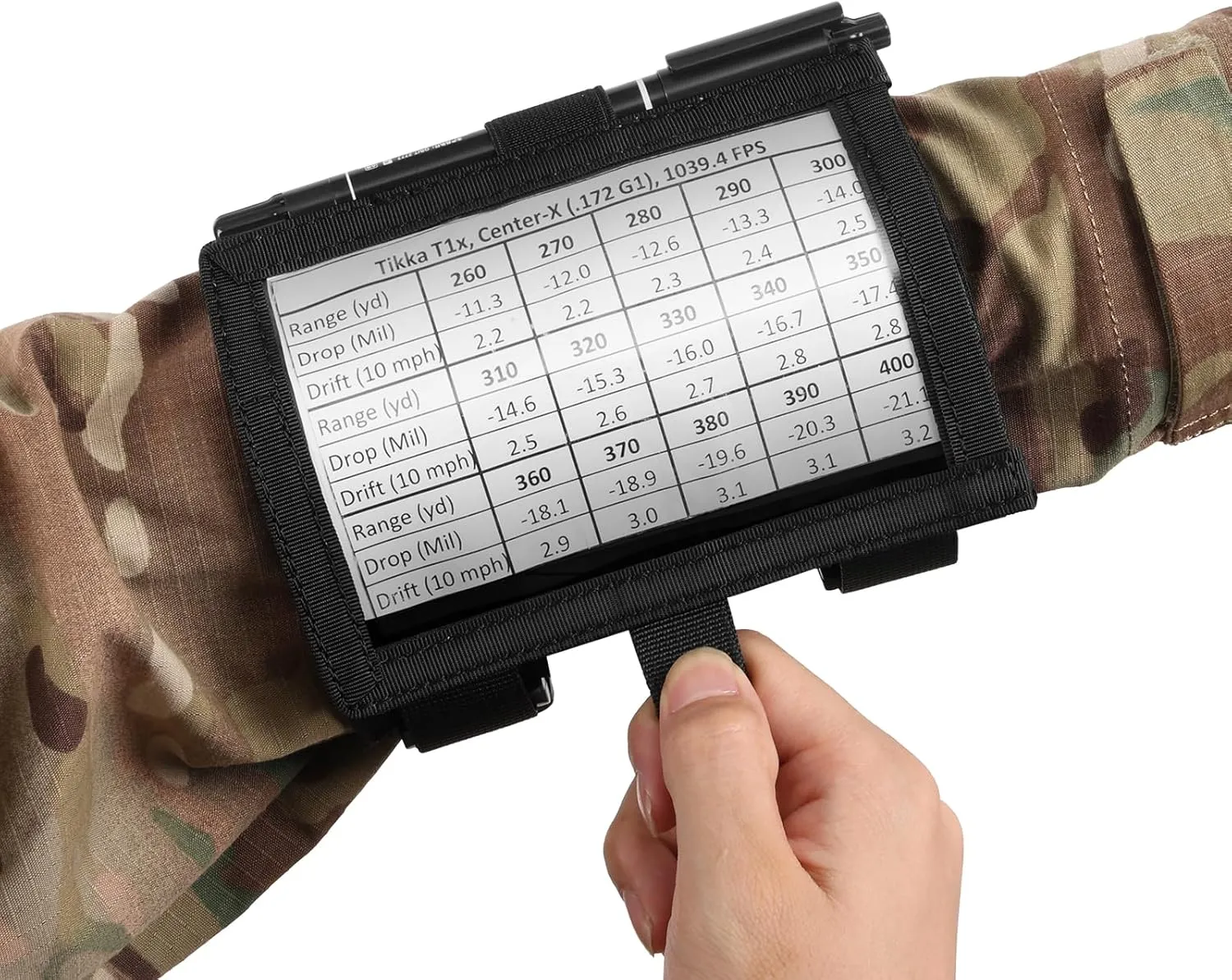 Tactical Armband Sleeve Storage Kit QB Wrist Map Holder Arm Pouch DOPE Card Holder for Shooting Rescue Surveillance and Field Measurements