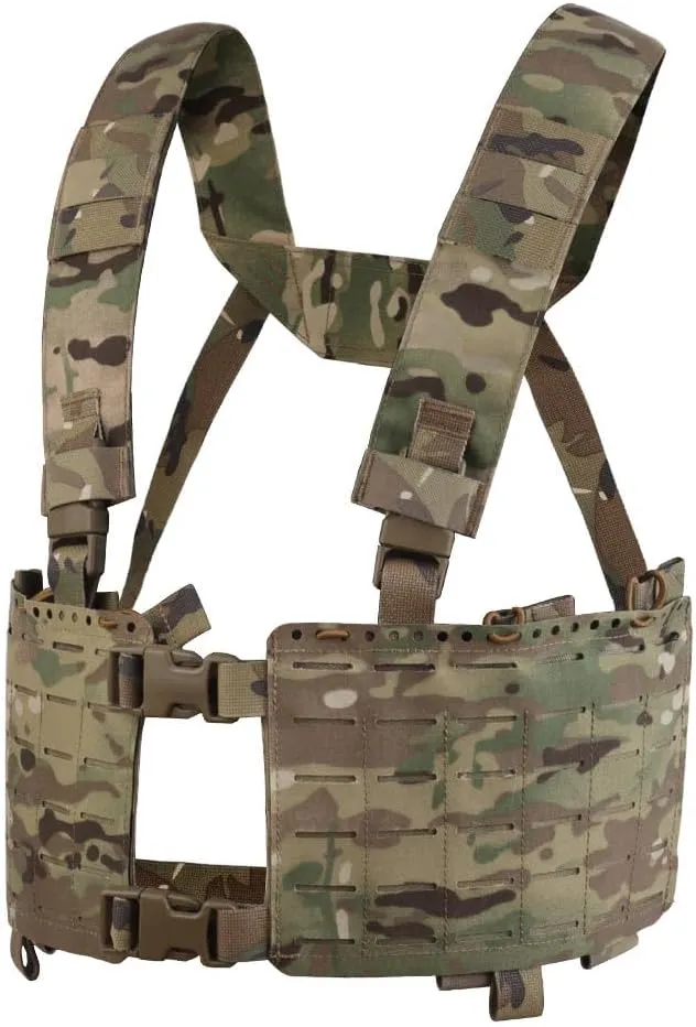Tactical Chest Pack,Placard Split Front Chest Rig MOLLE System Magazine Pouch