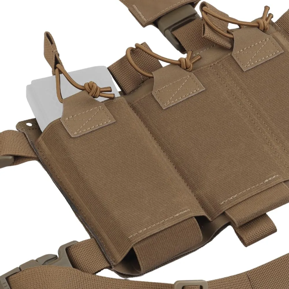 Tactical Chest Pack,Placard Split Front Chest Rig MOLLE System Magazine Pouch