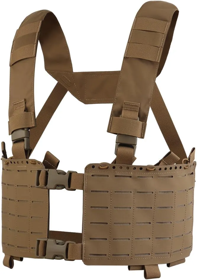 Tactical Chest Pack,Placard Split Front Chest Rig MOLLE System Magazine Pouch