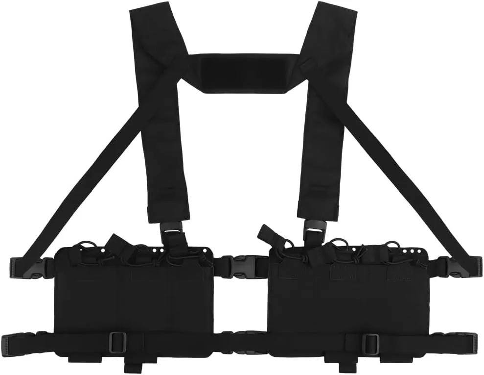 Tactical Chest Pack,Placard Split Front Chest Rig MOLLE System Magazine Pouch