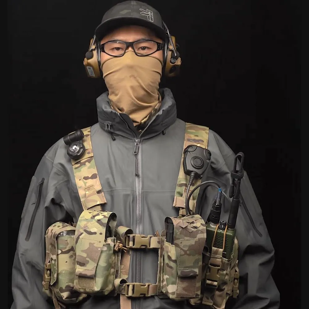 Tactical Chest Pack,Placard Split Front Chest Rig MOLLE System Magazine Pouch