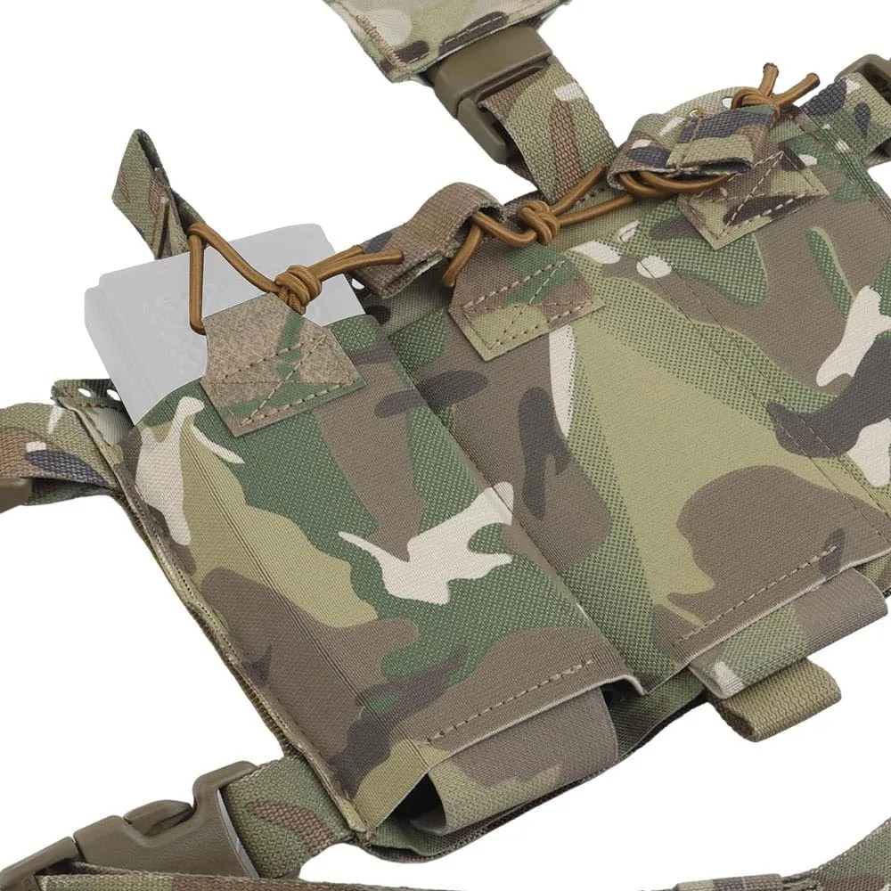 Tactical Chest Pack,Placard Split Front Chest Rig MOLLE System Magazine Pouch
