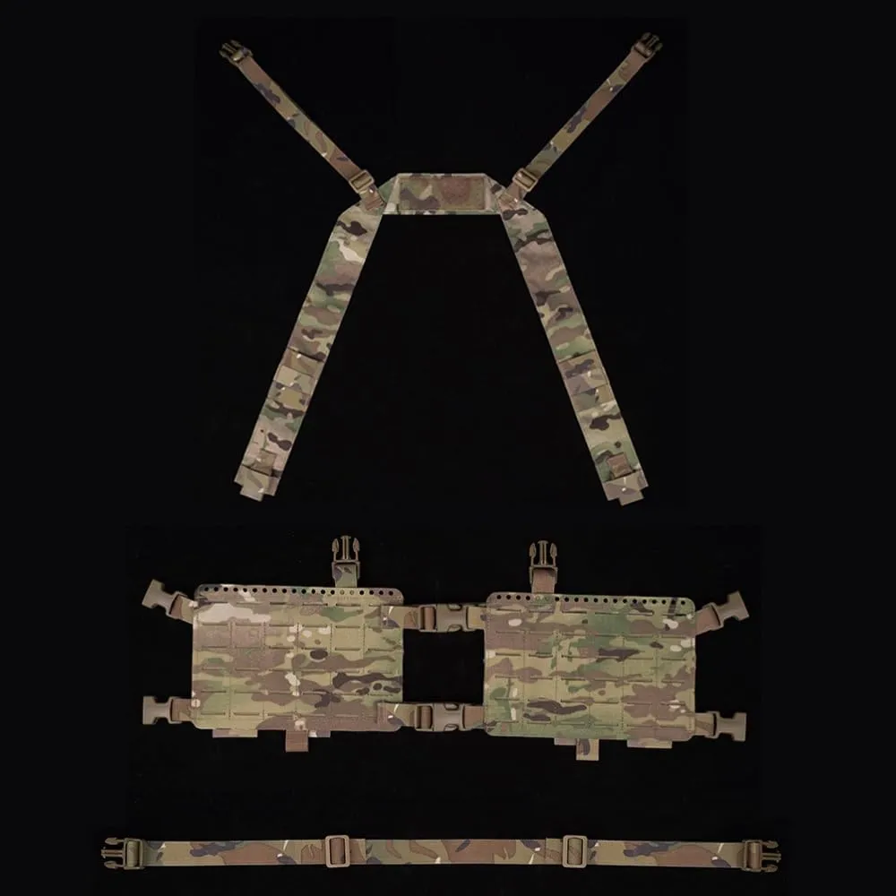 Tactical Chest Pack,Placard Split Front Chest Rig MOLLE System Magazine Pouch