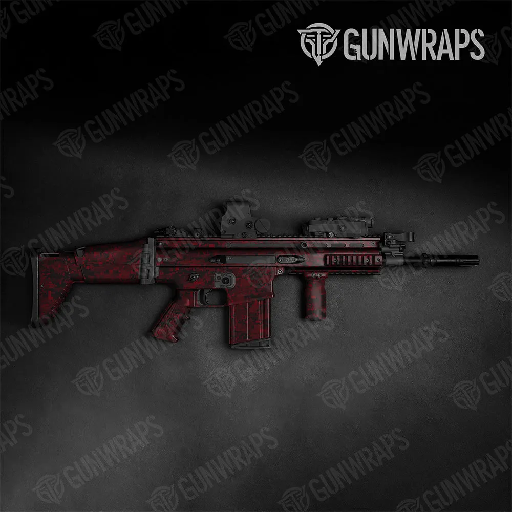 Tactical Digital Vampire Red Camo Gun Skin Vinyl Wrap