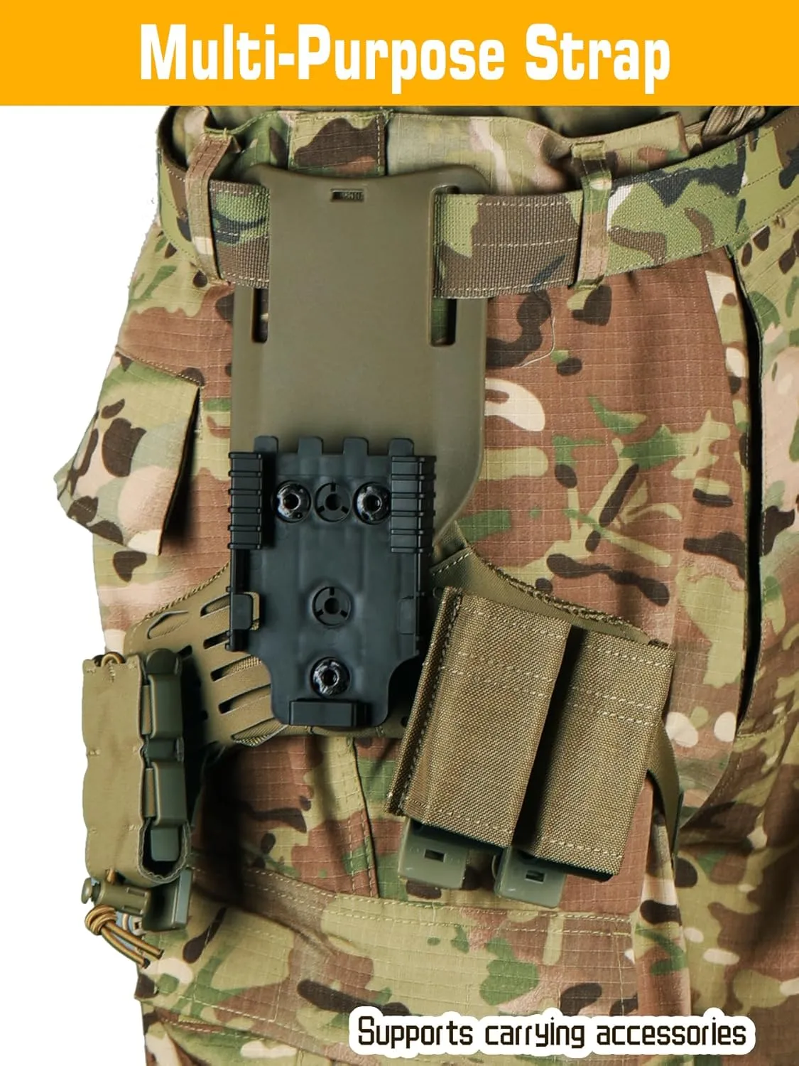 Tactical Drop Leg Holster Adapter, Low Ride Universal Belt Loop Platform with QLS kit