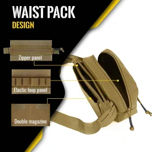 Tactical Fanny Pack |Navy SEAL Designed, Tested & Guaranteed| Versatile Concealed Carry Bag with EDC Gear | Ideal for Hunting & CCW (BLACK)