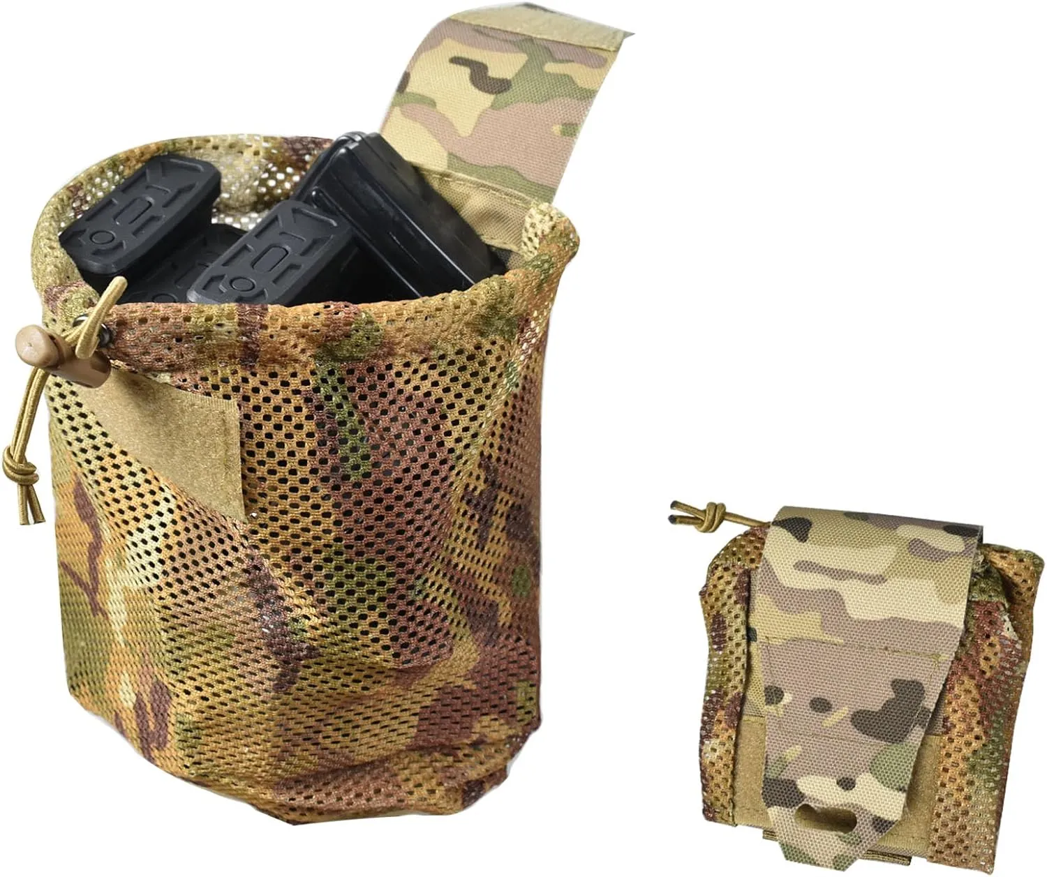 Tactical Molle Dump Pouch | Foldable Mesh Drawstring Bag | Molle-Compatible Gear Organizer for Belts, Vests, Backpacks | Lightweight EDC Recovery Tool Pouch