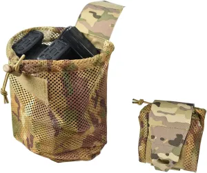 Tactical Molle Dump Pouch | Foldable Mesh Drawstring Bag | Molle-Compatible Gear Organizer for Belts, Vests, Backpacks | Lightweight EDC Recovery Tool Pouch