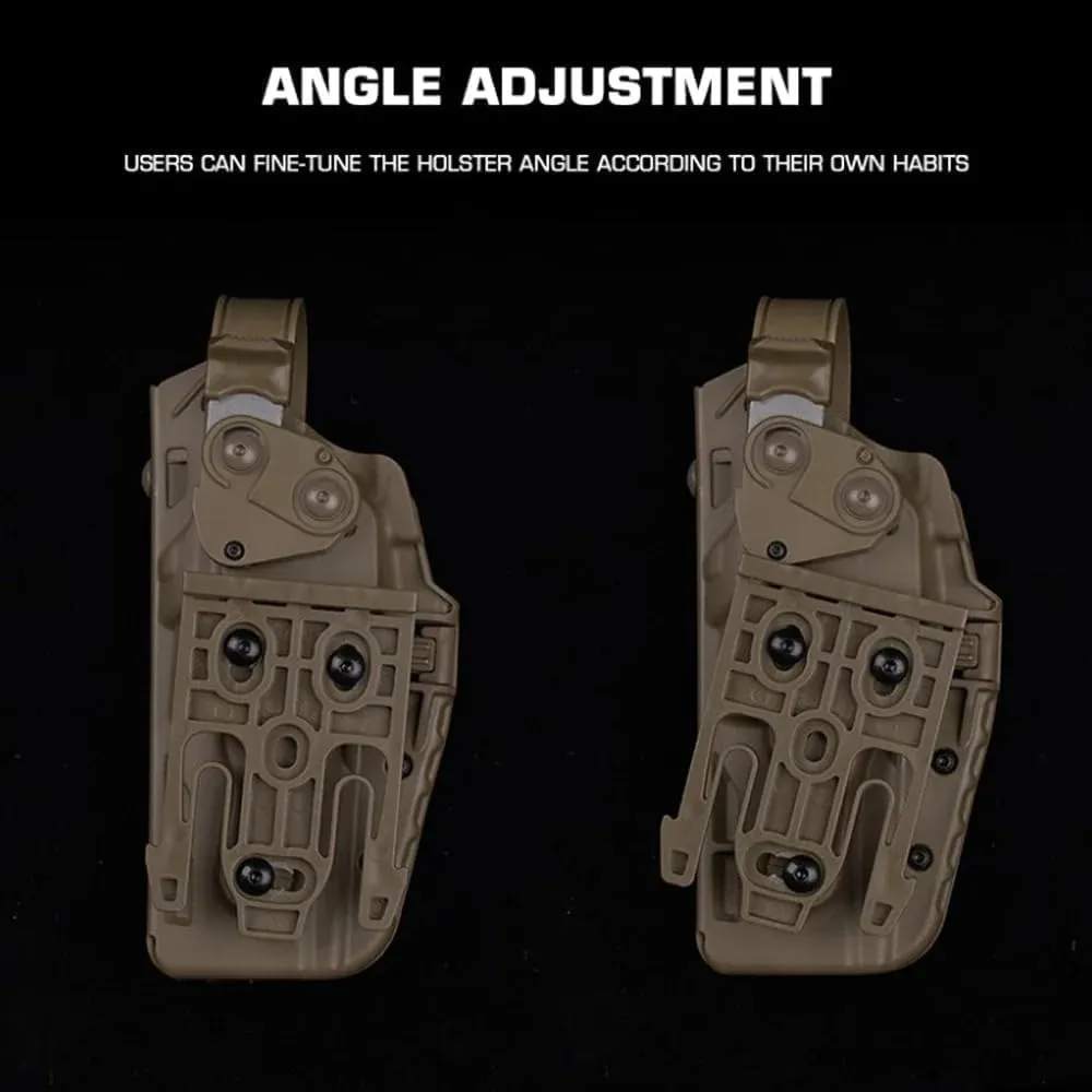 Tactical P320 Holster MK-17/18 Series Hunting Military Combat Pistol Holster Adapted Q.LS System Thigh Strap Kit Airsoft Holster (Tan)