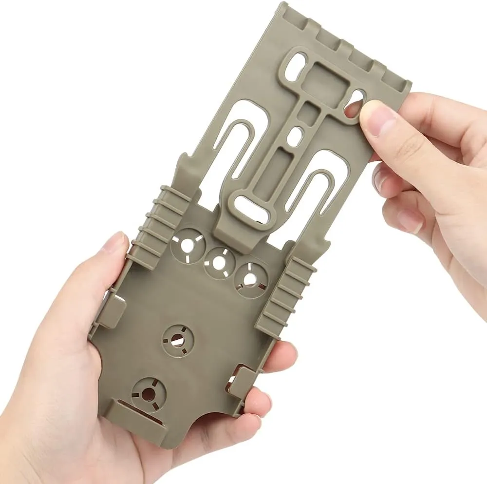 Tactical Quick Locking System Kit, Belt Loop QLS 22 19 Adapter Base Quick Release Drop Leg Belt Gun Holster Paddle Adpater