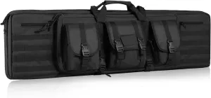 Tactical Range Bag, 36 inch Tactical Double Firearm Bag, Soft Outdoor Tactical Case with Lockable Zipper, Portable Handle & Shoulder Strap, 3 Large Storage Pockets Outdoor Tactical Case, Black