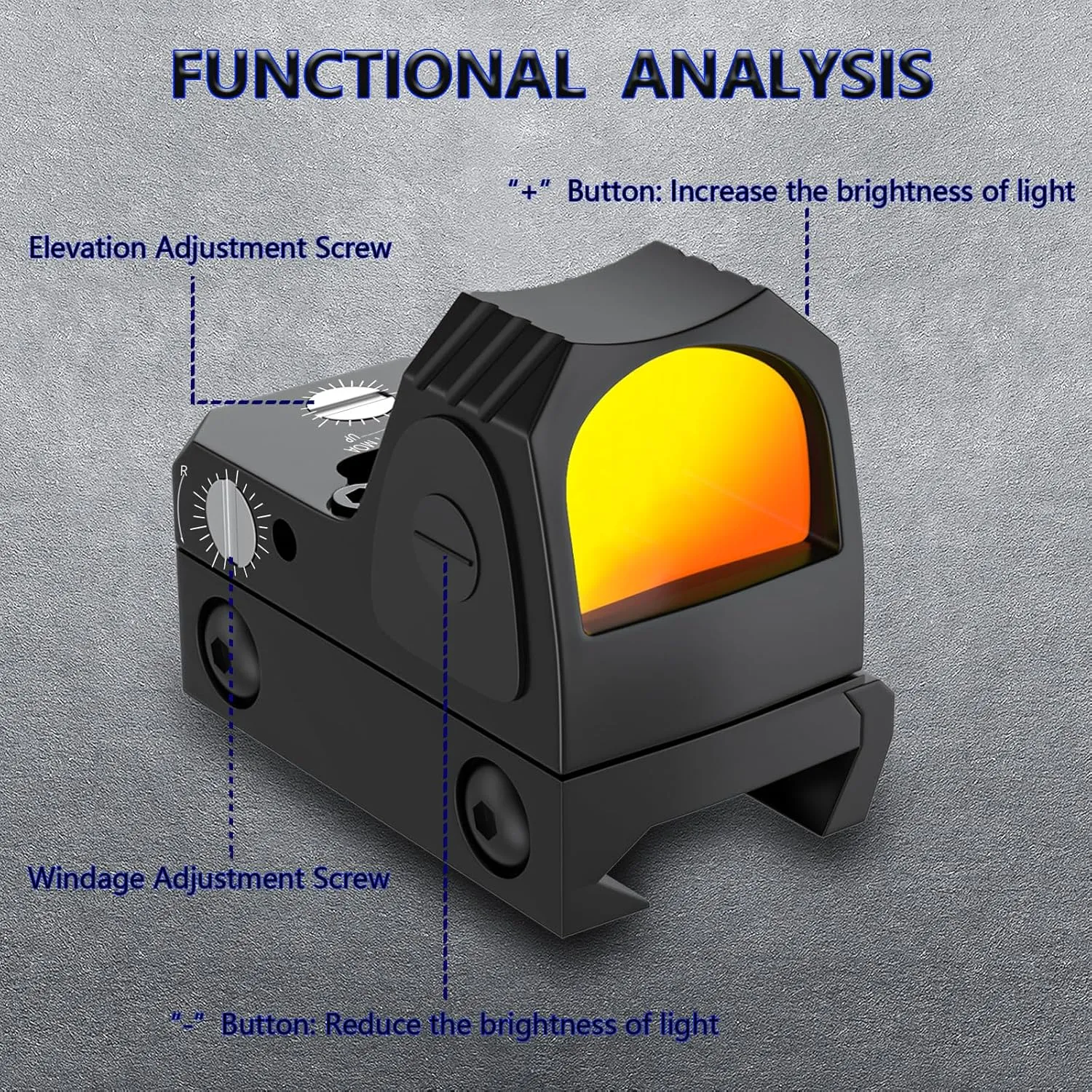 Tactical RMR Red Dot Sight, 3 MOA Pistol Scope Adjustable Brightness with Glock Mount, 20mm Rail Mount Shunting Red Dot for Pistol Handgun with Lighting Fast Target Acquisition