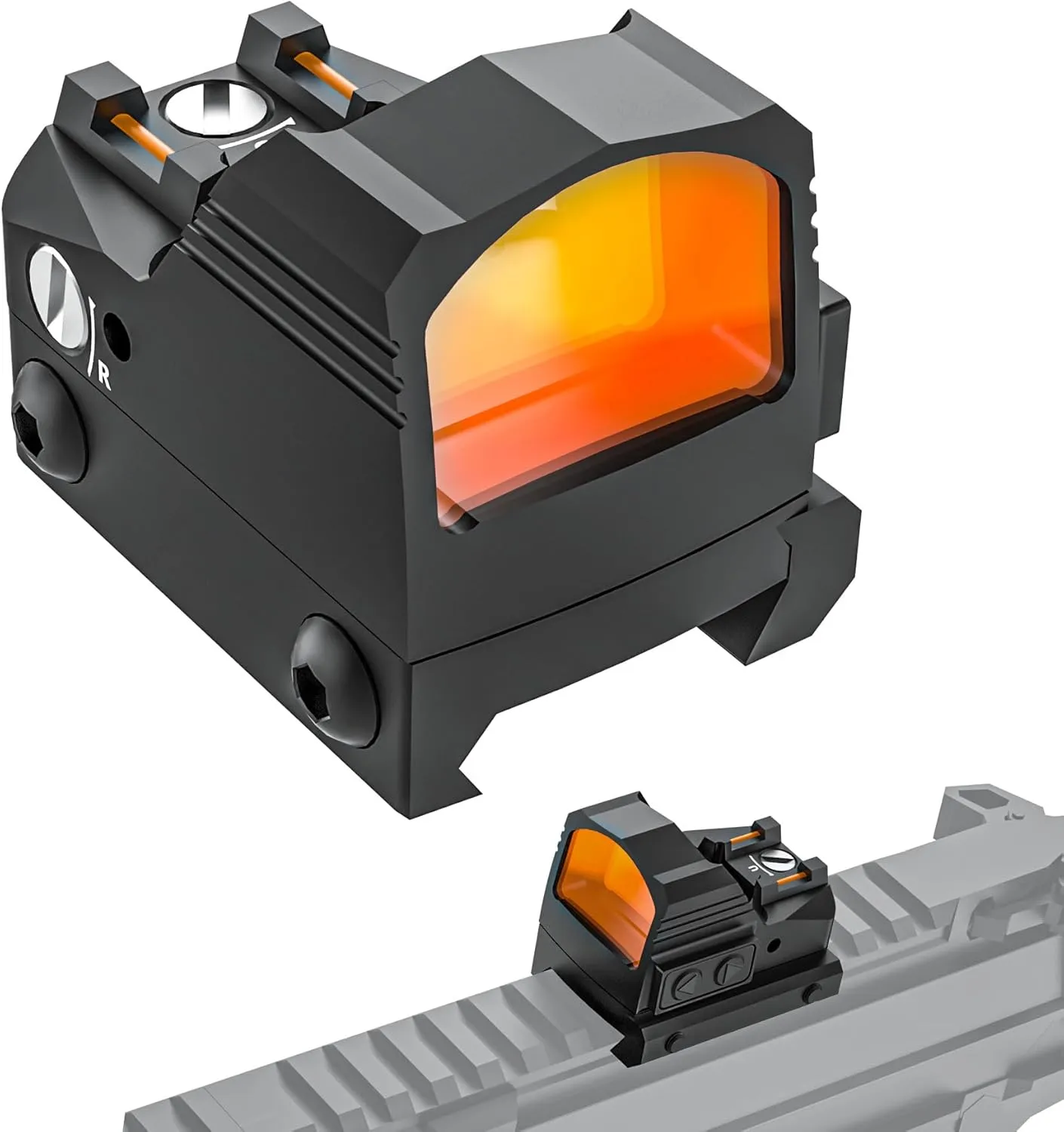 Tactical RMR Red Dot Sight, 3 MOA Pistol Scope Adjustable Brightness with Glock Mount, 20mm Rail Mount Shunting Red Dot for Pistol Handgun with Lighting Fast Target Acquisition