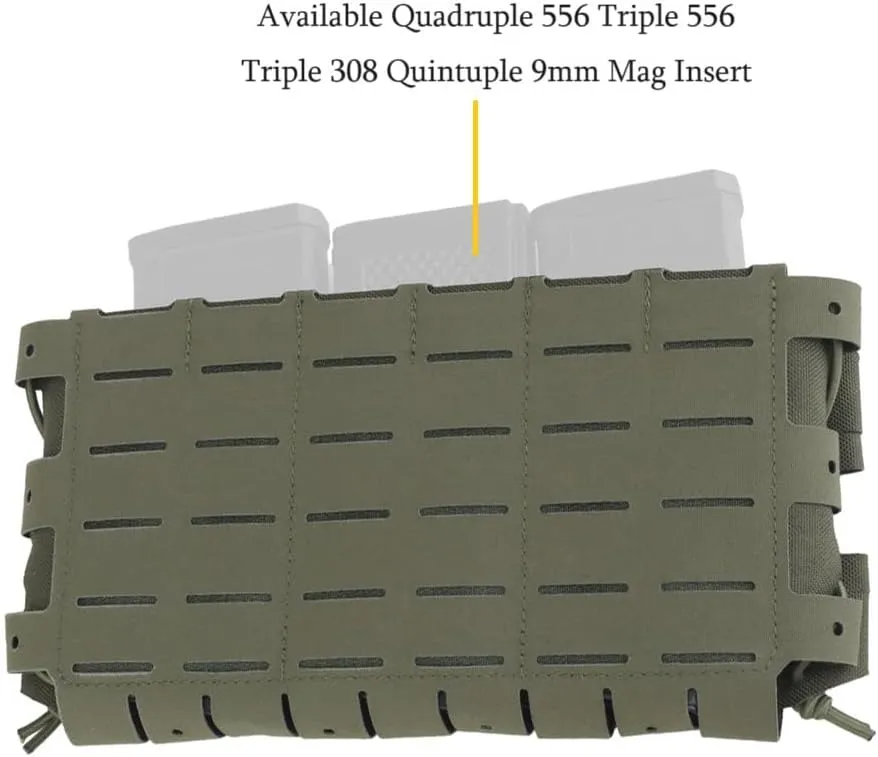 Tactical Triple Mag Pouch Hook and Loop 556 Magazine Placard,The Slicksters Adapt MOLLE Front Flap Hanging Panel