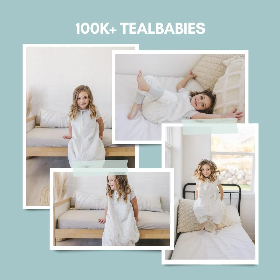 Tealbee DREAMSUIT: Toddler Sleep Sack with Feet 12-18 Months, 18-24 Months - 0.8 TOG Lightweight Summer Baby Wearable Blanket for Walkers - Rayon Made from Bamboo, Organic Cotton Sleeping Bag - Dash