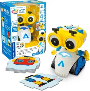 Thames & Kosmos Andy: The Code & Play Robot | Screen-Free Coding & Robotics Kit for Ages 4  | Pre-Built Robot w/Intuitive Buttons for Preschoolers to Start Programming! | No Smart Device Required