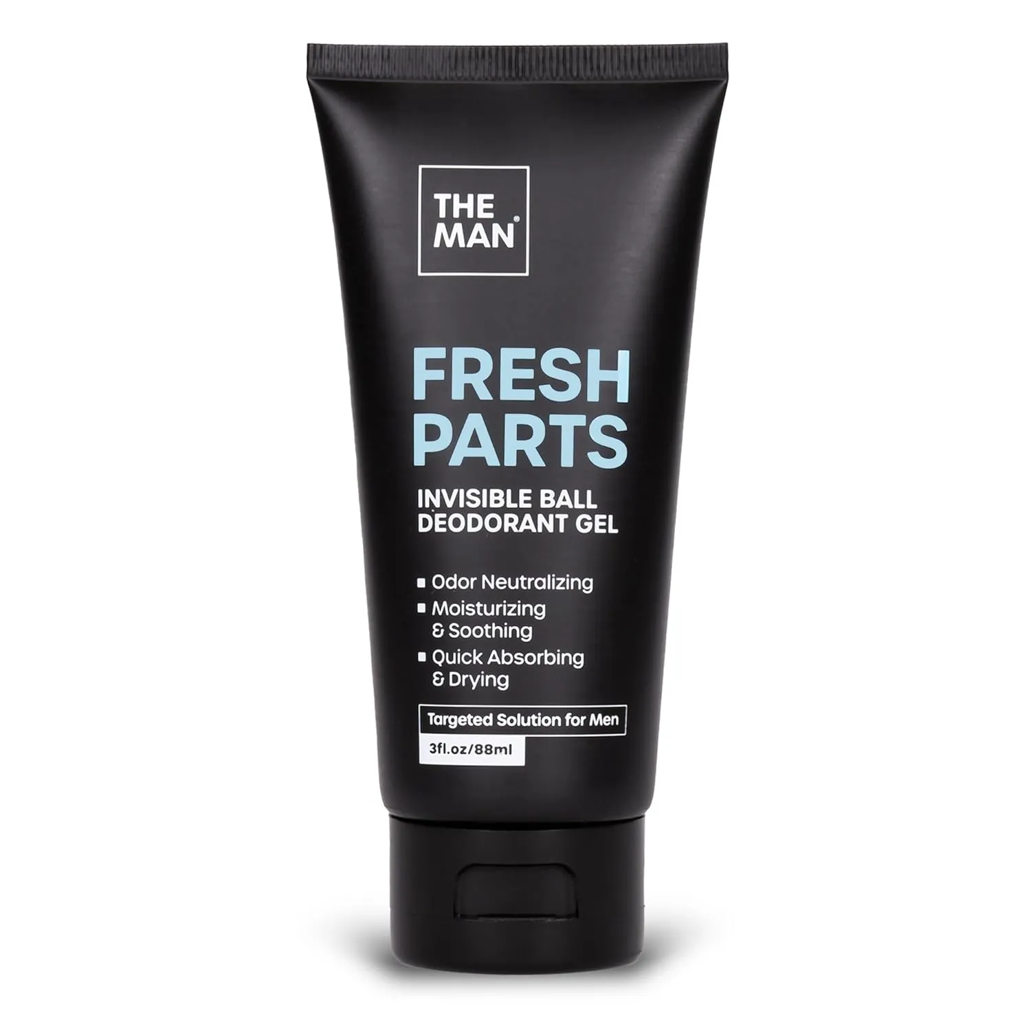 The Man Fresh Parts-Invisible Ball Deodorant Gel-Odor Control & Intimate Deodorant for Men-Quick Drying Balls, Crotch & Groin Gel-No Sticky or Powdery Residue-Sweat Defense for Happy Nuts (3 fl.oz)