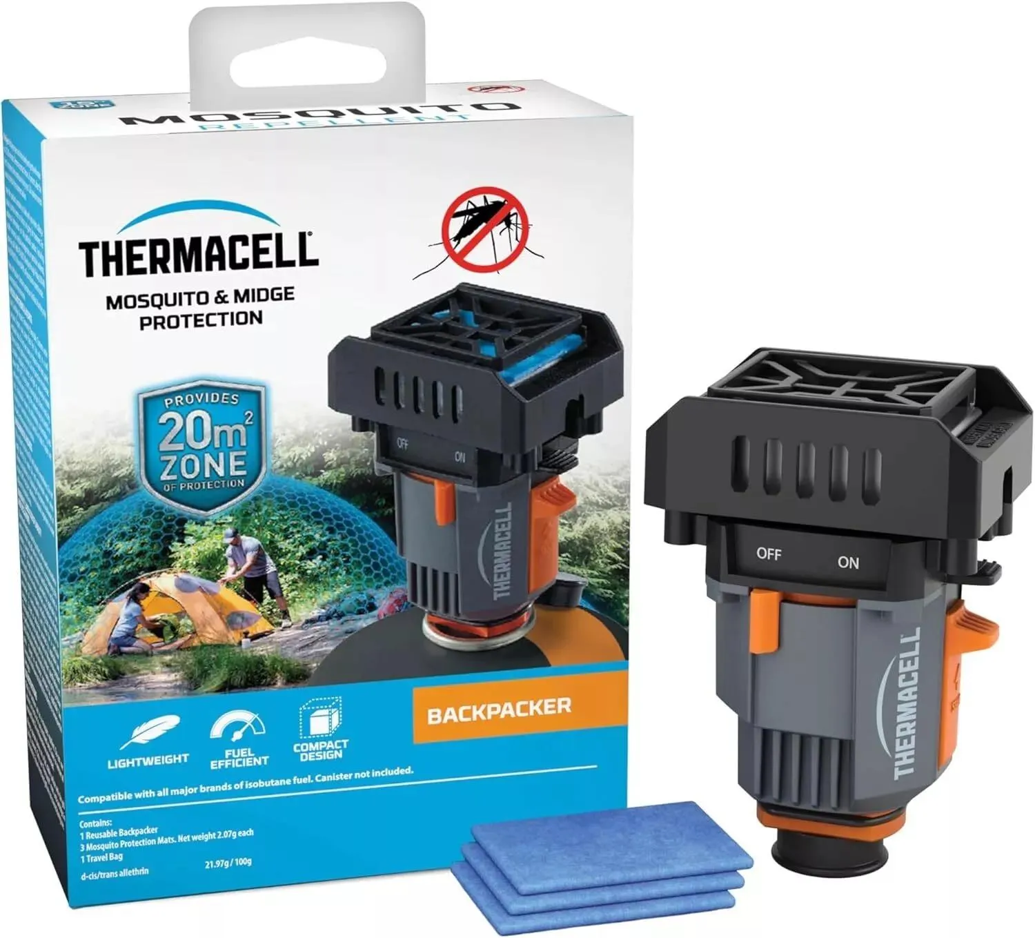 Thermacell Backpacker Mosquito Repeller 15ft Exclusion Zone Camping & Outdoors