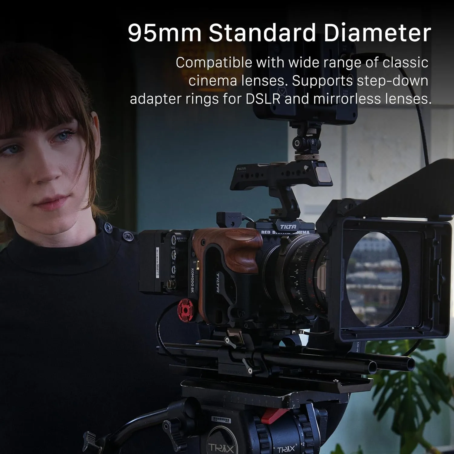 Tilta Mirage Matte Box VND Kit | Includes 95mm Variable ND Filter | 4" x 5.6" and New 95mm Circular Filters | 67/72/77/82mm Adapter Rings | Lightweight | Cartridge Filter Design