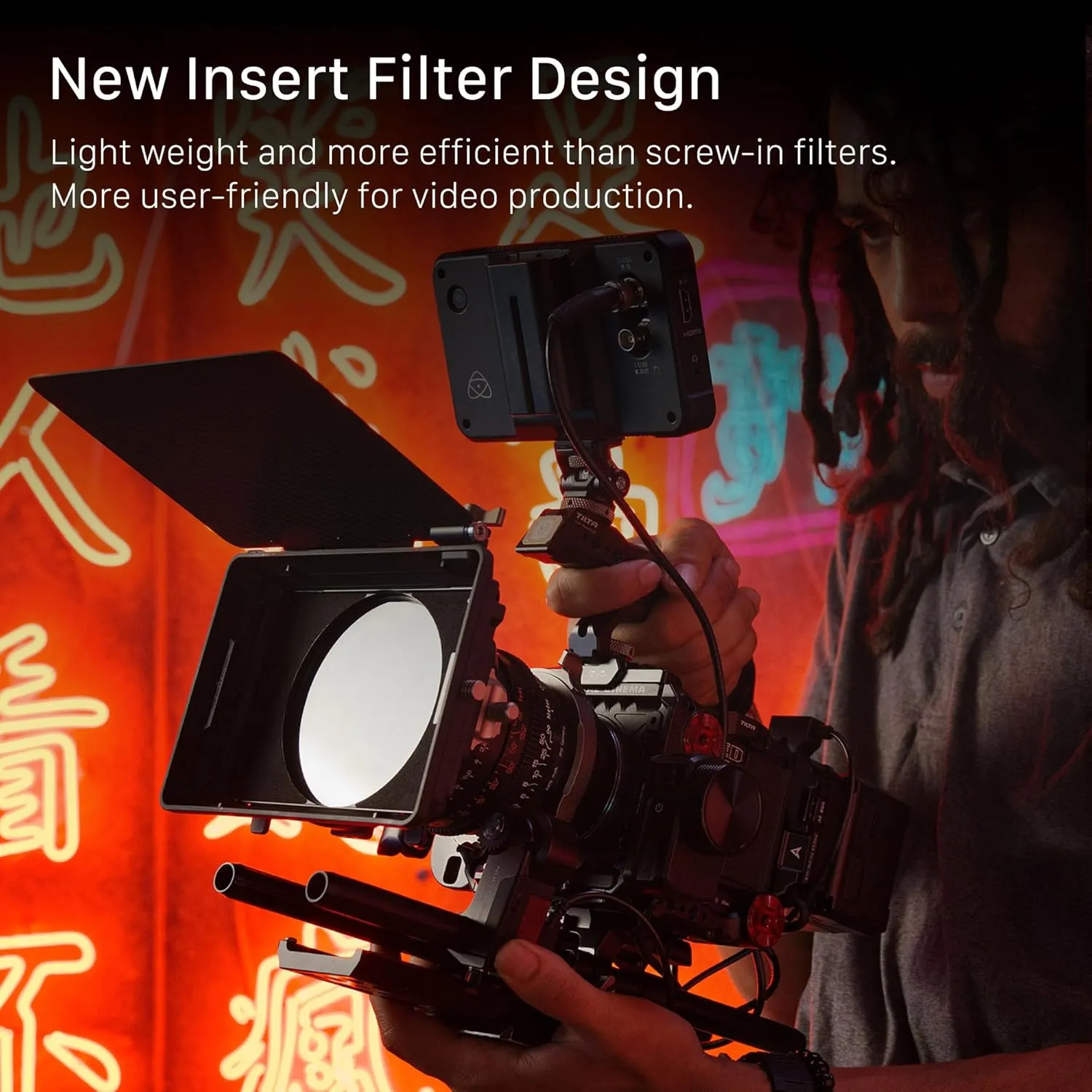 Tilta Mirage Matte Box VND Kit | Includes 95mm Variable ND Filter | 4" x 5.6" and New 95mm Circular Filters | 67/72/77/82mm Adapter Rings | Lightweight | Cartridge Filter Design