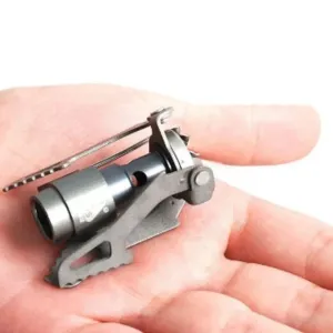 Titanium Mini Camping Gas Burner – Portable Outdoor Hiking Folding Stove 25g