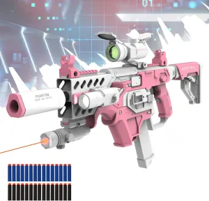 Toy Gun Automatic Sniper Rifle with Tactical Vest Kit, Scope. Toy Foam Blaster Dart Toys with 120 Darts, IR and Flashlight. The Shooting Activity Game for Kids Age 8 