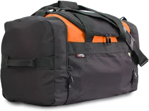 Trackster Auto Racing Motorsports Gym Gear Sports Equipment Duffel Bag (Black-Orange)