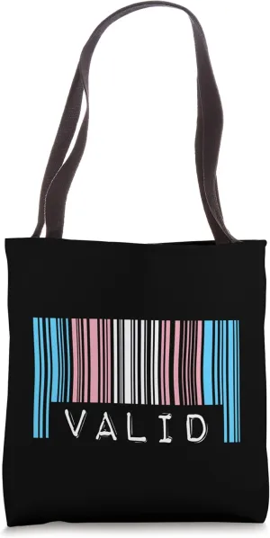 Transgender Barcode Pride Cute Trans Valid LGBTQ Flag Tote Bag
