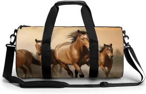 Travel Duffel Bag for Men And Women,Horses Waterproof Sports Fitness Bag Portable Travel Duffel Bag