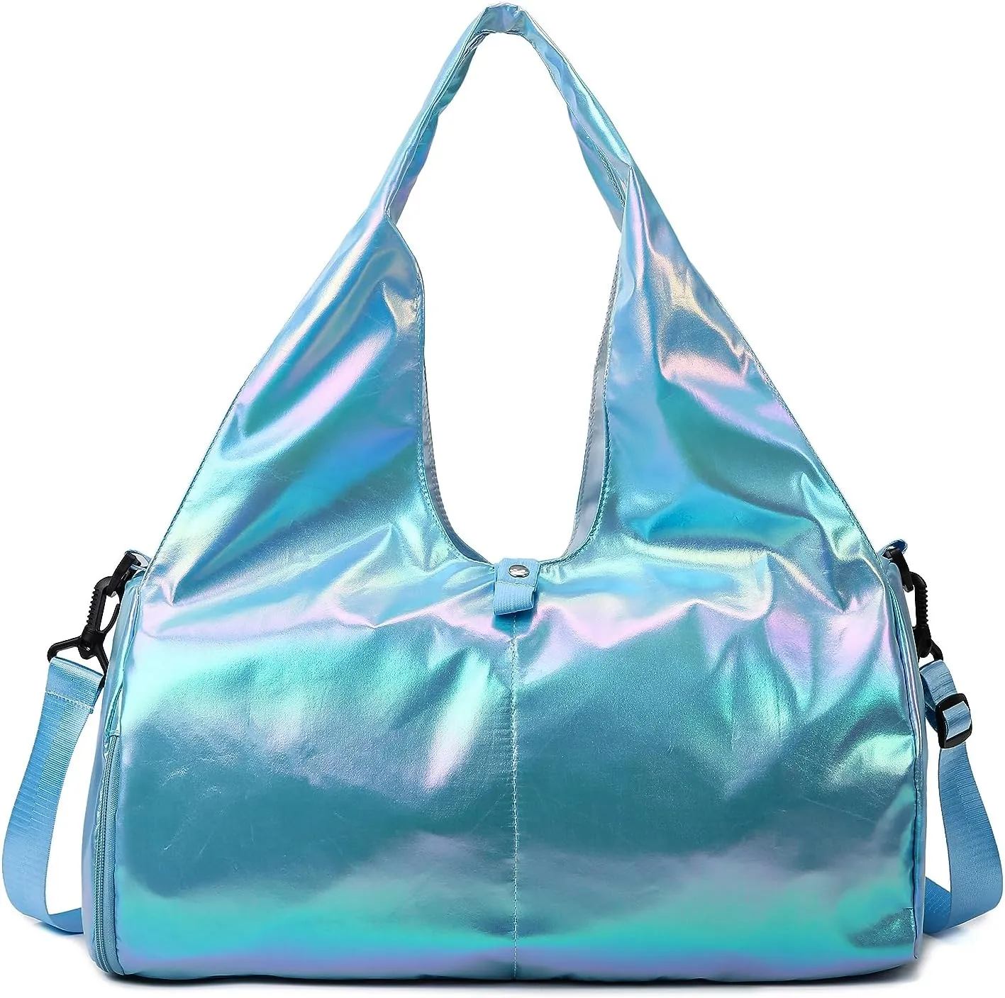 Travel Gym Bag for Women, Waterproof Gym Bag Carry On Weekender Bag with Shoe Compartment & Wet Pocket,Carrying Workout Gear, Makeup and Accessories (Blue)
