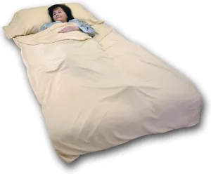 Travel Sheet 100% Organic Viscose Derived from Bamboo - Soft Comfortable Roomy Sleep Sheet, Sack, Bag, Liner - Pillow Pocket, Zippers