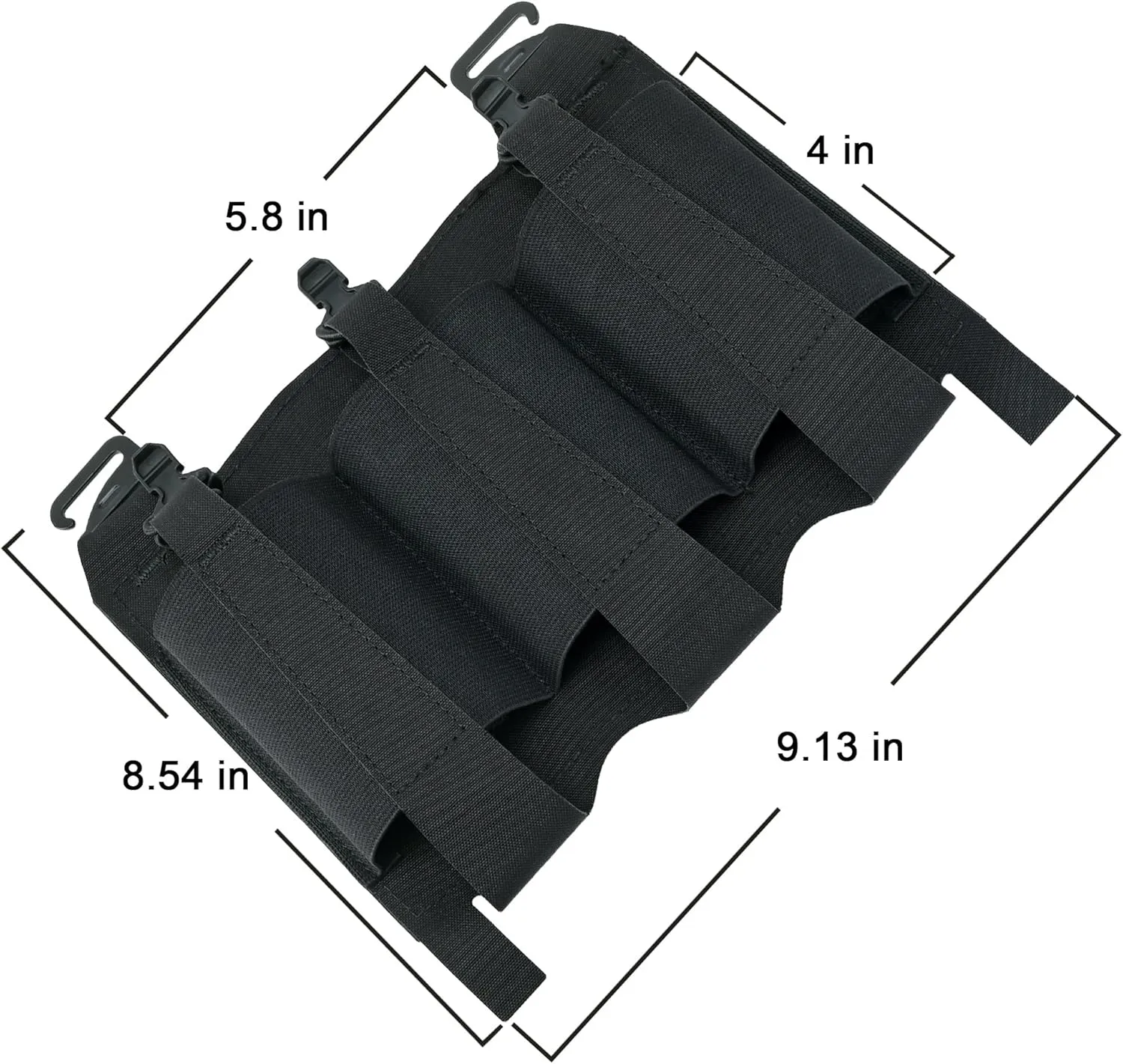 Triple Mag Pouch Front Placard,Tactifans Elastic 5.56 7.62 Rifle Magazine Pouch G Hook & 2 Webbing Buckle Kit for Tactical Vest