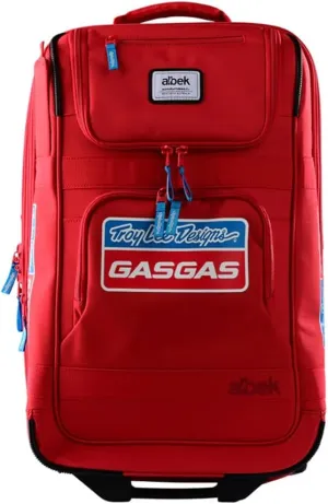 Troy Lee Designs GasGas Team Short Haul Roller Gear Bag, GasGas Racing Team, Easy Mobility Travel Gear Bag, Carry-On Approved, Red, SKU 616318000