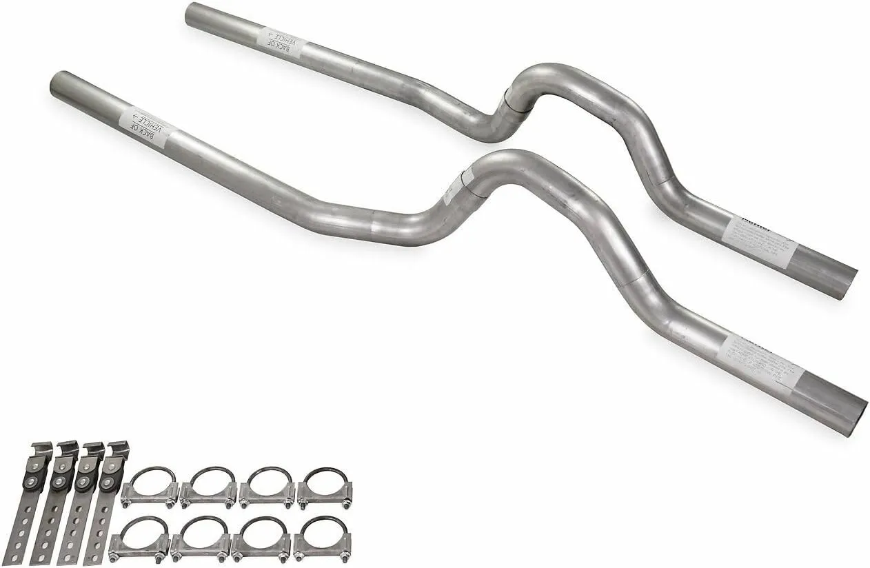 Truck Exhaust Kits - Shop Line Dual Exhaust System 2.5 inch Aluminized No Muffler Rear Exit Fits C/K 10 Half Ton 81 to 87